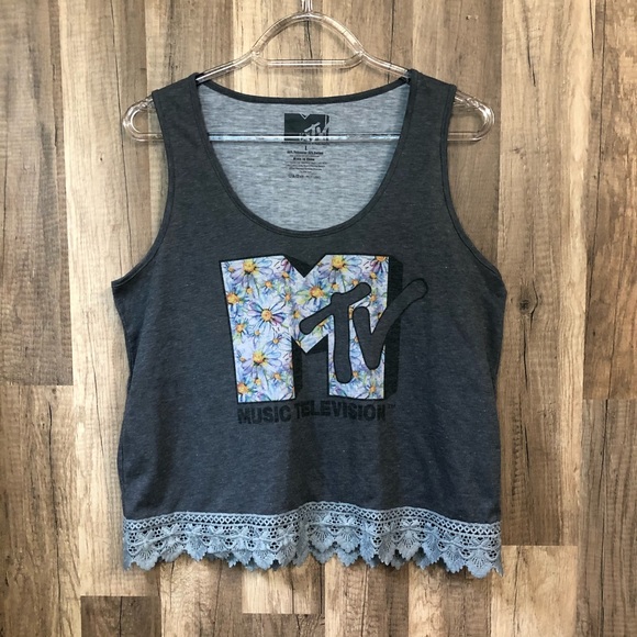 MTV Tops - 🏷 MTV Vintage Floral Embroidered Tank Top L
